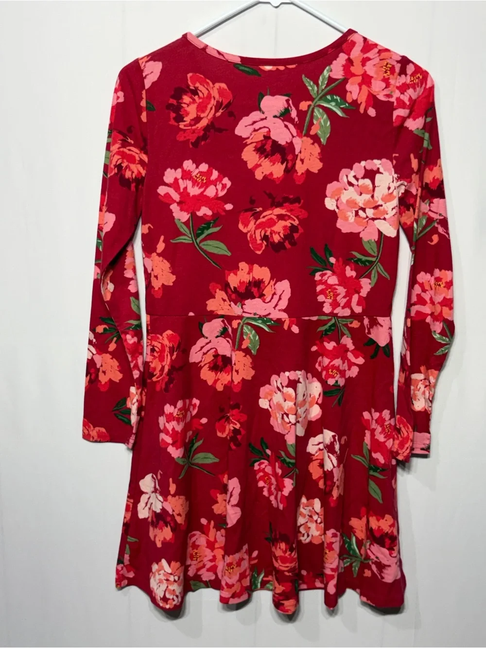 The Children's Place Red Floral Long-Sleeve Knit Dress